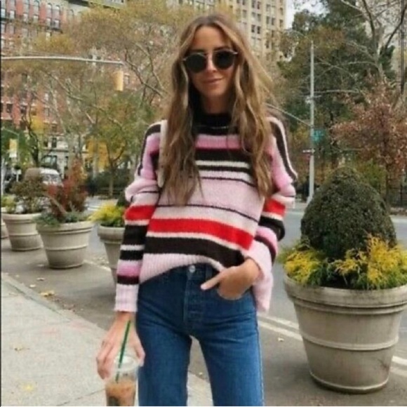 Brown and pink Something Navy sweater - Picture 2 of 5